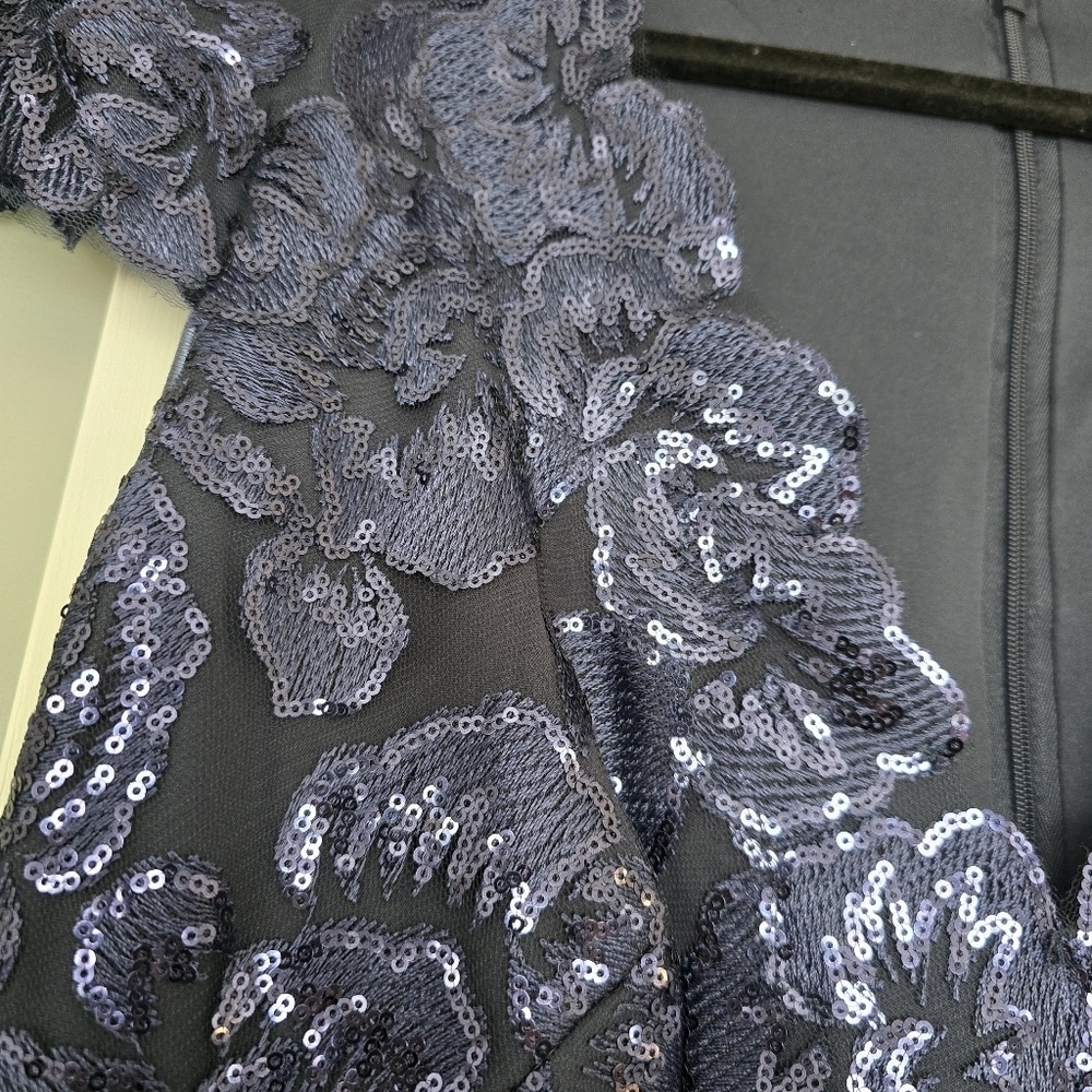 NWT Haidee Floral Sequin Embroidered Tulle Gown - Picture 12 of 14